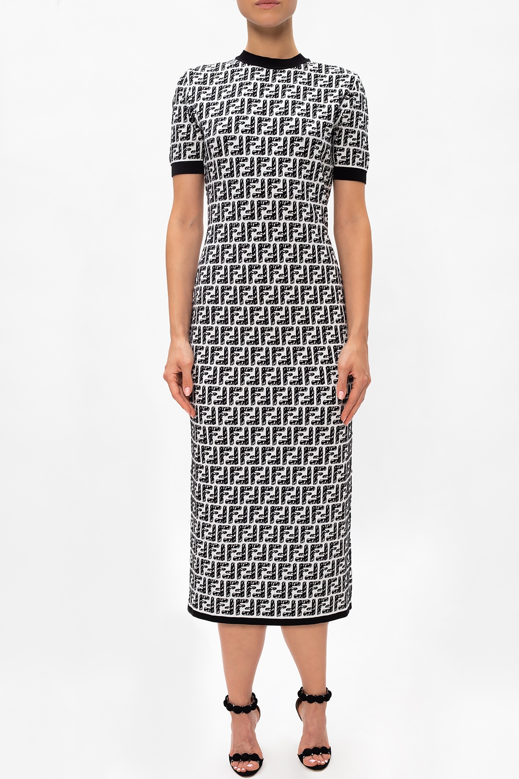 Fendi dress black hotsell and white